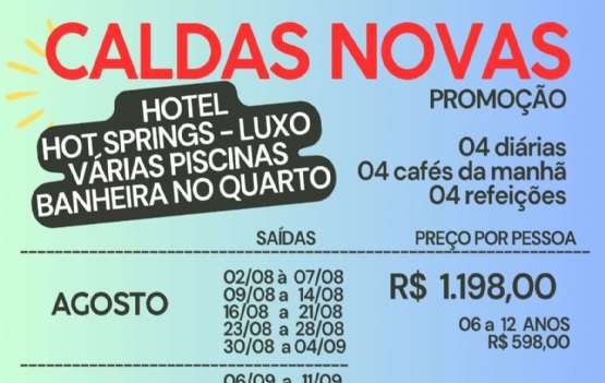 CALDAS NOVAS -  BAIXA TEMPORADA - HOTEL HOT SPRINGS 